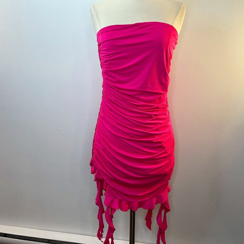 Thirty Thirty Women's Pink Ruched Mini Dress - Juniors Large - NWT